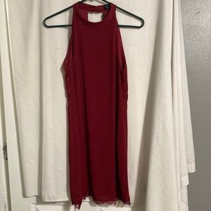 Womens dress size S Fantaist brand dark red color lace edges